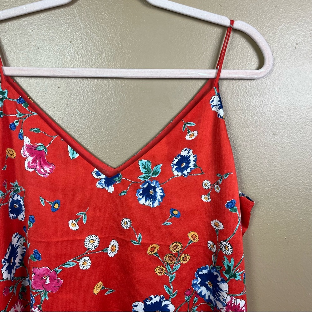 Slip Tank Red Floral Women's Large